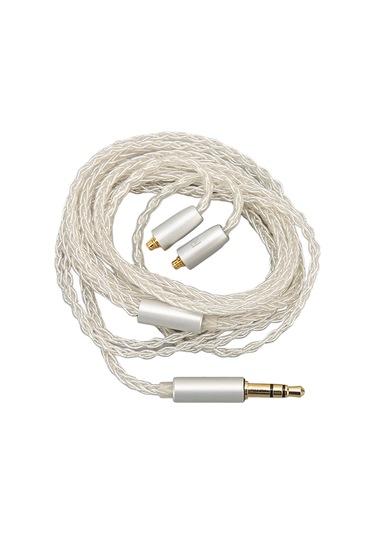 Konesam Mmcx'den 3.5mm'ye Gümüş Kaplı Bakır Kulaklık Kablosu, 8 Iplik Örgü, Shure Se425/se535/se846, Ue900, W80, Es60, Am Pro30 Uyumlu, 120cm, Ses Kalitesi Artırıcı