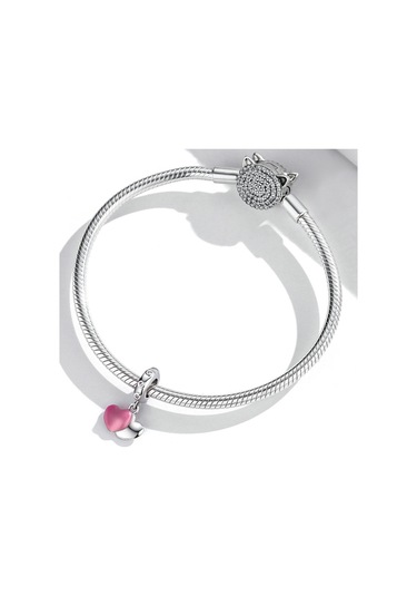 S925 Ayar Gümüş Çift Aşk Kolye Dıy Bilezik Kolye Aksesuarları Çok Renkli