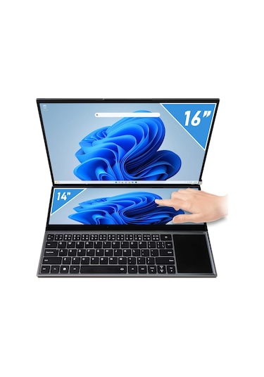 Quadro Diamond Duo DS1630 i7-10850H 16 GB 512 GB SSD O/B UHD 16" IPS + 14" IPS Dos Dokunmatik Dizüstü Bilgisayar