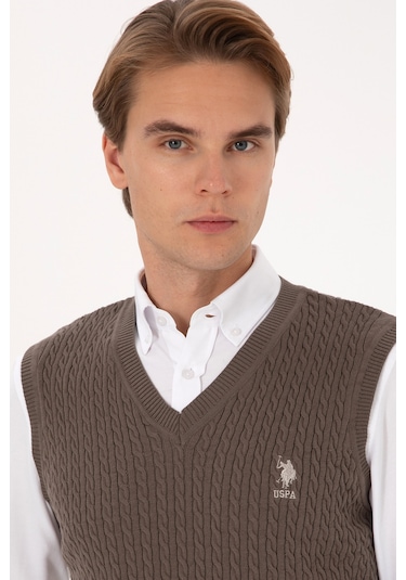 U.s. Polo Assn. Erkek Vizon Süveter 50318160-vr052 Vızon