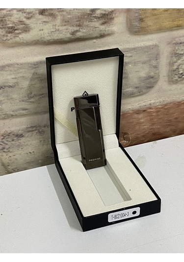 Promise Marka Füme Renk Gazlı İnce Kişiye Özel Çakmak