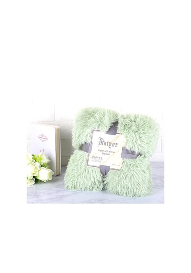 Yeşil Battaniye Suni Kürk Battaniye Yatak Battaniyesi Shaggy Polyester Sıcak Tutma S