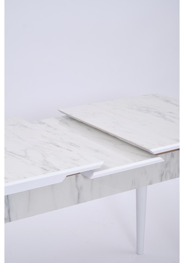 Tekno Venedik Mdf Açılır Mutfak Masa Sandalye Takımı 60x100 Beyaz - Gri