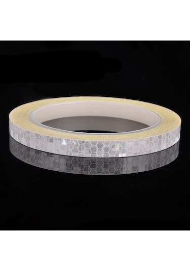 Novahub Beyaz 8m Yansıtıcı Güvenlik Etiketi Reflektör Bant Araba Bisiklet Gece Trafik Güvenliği Uyarısı