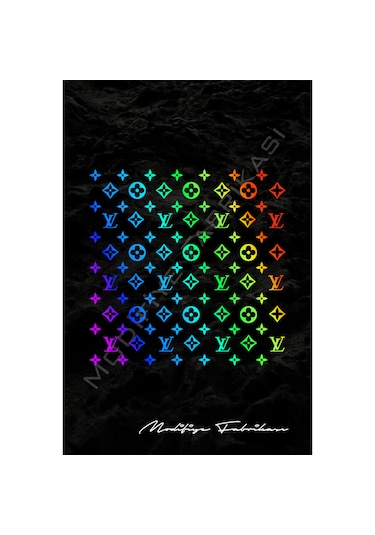 Lv Desen Sticker 25x25 Cm - Araç -motor - Kask - Hologram -