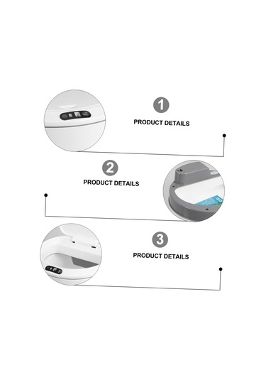 Qianfan Çöp Tenekesi Akıllı Çöp Konteyneri Araba Konteyneri Süt Beyazı