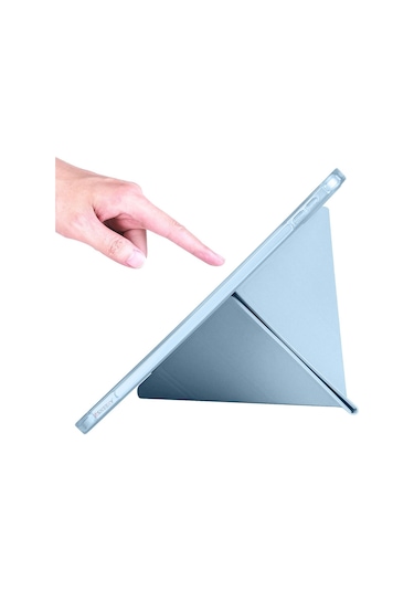 İpad 11.nesil 11 İnç 2025 A16 Uyumlu Üçgen Katlanabilir Kalemlikli Yatay Dikey Standlı Akıllı Kılıf Kapaklı Kılıf