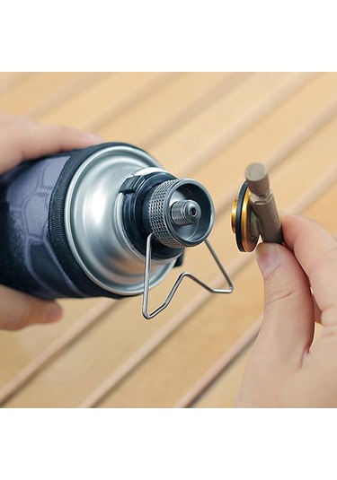 Taşınabilir Gazlı Ocak Adaptörü Braketli Kamp Ocağı Dönüştürücü Bağlantı Vidalı Vana Nozul Şişe Adaptörü Dönüşüm Başlığı Gümüş