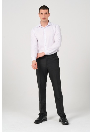 Erkek Regular Fit Kumaş Pantolon Antrasit