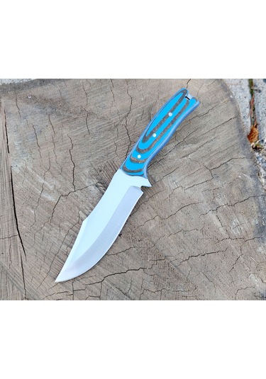 Av Bıçağı Bushcraft Avcı Bıçağı Kamp Bıçağı El Yapımı Hg-Bp08 Mavi