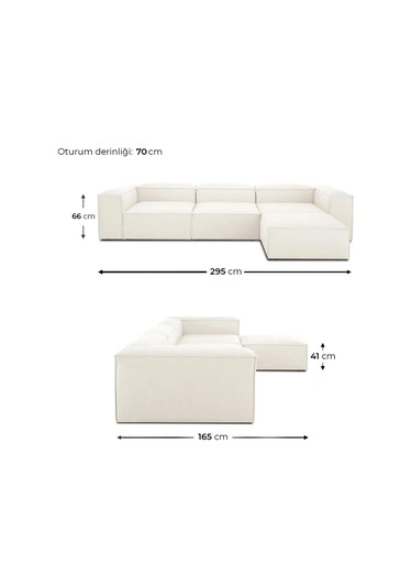 Mira Relax Krem Renk Köşe Koltuk Antrasit