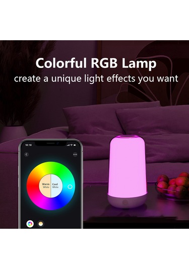 Qingmipy Bt Akıllı Gece Lambası: 7 Renk, Müzikle Senkron, 24 Sahne Modu, Mobil Uygulama Kontrolü Beyaz