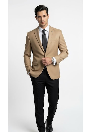 Plus Scorpion Erkek Blazer Ceket Twill Dokuma Likralı Notch Yaka 1 Düğmeli Çift Yırtmaçlı Slim Fit Camel Plus Scorpion Erkek Blazer Ceket Twill Dokuma Likralı Notch Yaka 1 Düğmeli Çift Yırtmaçlı Slim Fit Camel