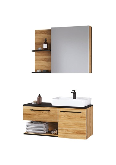Denko Piramit 90 Cm Mdf Banyo Dolabı Takımı Çok Renkli