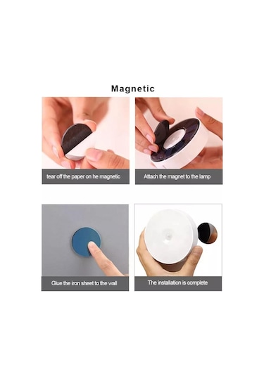 Güneş Enerjili 8 Led Beyaz Işık Hareket Sensörlü Şarjlı Type-c Girişli Led Lamba Koridor Dolap İçi Amber - Beyaz - Mavi