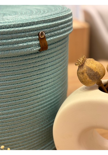 Victor Çok Amaçlı Düzenleyici Kapaklı Sepet,kapaklı Saksılık, Kapaklı Organizer 30x30 - Orta Boy Mavi