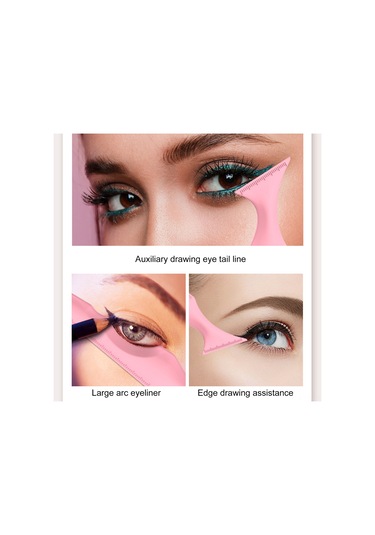 Yifomall 5 Li Silikon Göz Kalıbı Seti Kanatlı Eyeliner, Kaş Ve Göz Farı İçin Pratik Makyaj Aracı, Yeniden Kullanılabilir