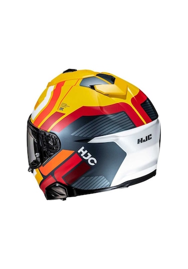 Hjc İ71Vız Mc3sf Kapalı Kask Beyaz - Kırmızı - Sarı