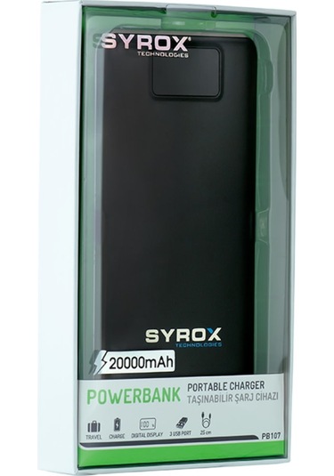 Syrox PB107 20000 mAh Powerbank  Siyah