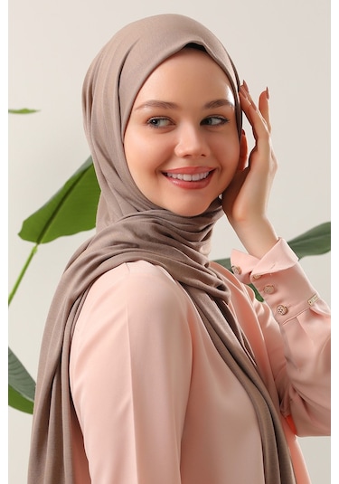 Melodi Scarf Tesettür Penye Şal Bej BEj