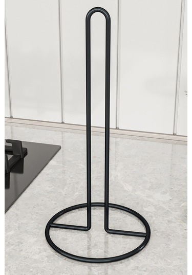 Peçetelik Rulo Havluluk Mat Siyah Kaplama Paslanmaz Dolu Çelik Havlu Peçetelik, Metal Havluluk