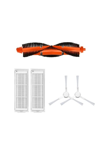 Karcher Rcv3 Uyumlu 1 Adet Ana Fırça 2 Adet Filtre 2 Adet Beyaz Yan Fırça