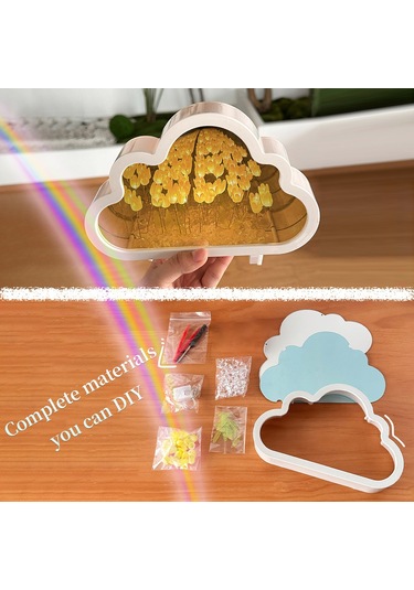 Yunboo Yapboz Bulut Gülü Aydınlatması - Sonsuz Ayna Akşam Lambası - Çocuk Odası Dekorasyonu - Sevimli Hediyelik Işıklı Ürün Sarı