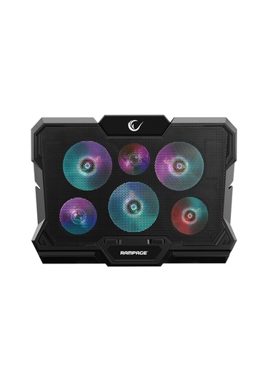 Rampage AD-RC10 X-GUST 10" - 17" 6 Fanlı Rainbow Işıklandırmalı Stand Notebook Soğutucu