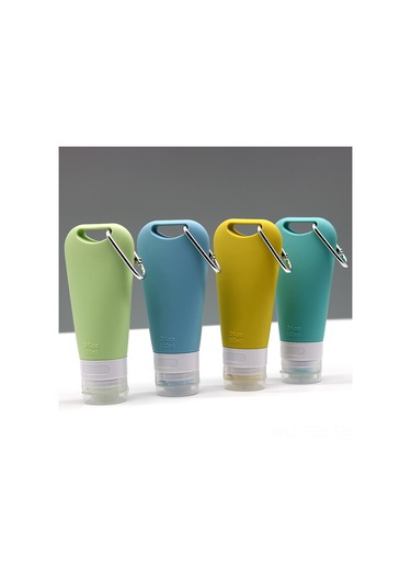 Fosenze 2022 Pratik Seyahat Silikon Kaplı Losyon Şişesi Ve Krem Kutusu Seti, 90ml Açık Mavi Açık Mavi