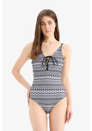 Defacto Regular Fit Etnik Desenli Mayo-fall İn Love T3656az25smbk81 Siyah