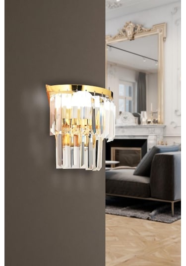 İstanbul Avize Tokyo Tekli Gold Aplik Altın