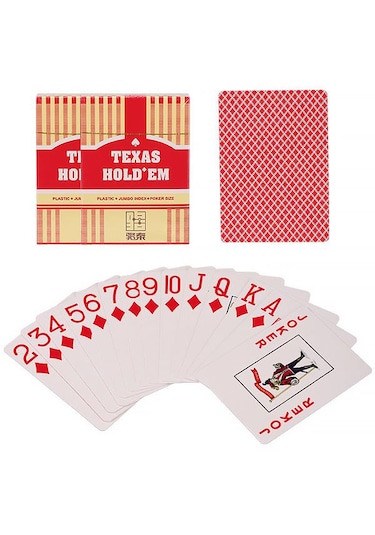 Kırmızı Jumbo Pvc Su Geçirmez Jumbo Blackjack iskambil Oyun Kağıdı cin385kr