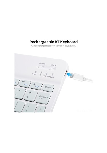 Xindoker 10.1 İnç Kablosuz Bt Klavye - Çoklu Sistem Uyumlu, Şarj Edilebilir, Taşınabilir, Yeşil Renk Seçeneği