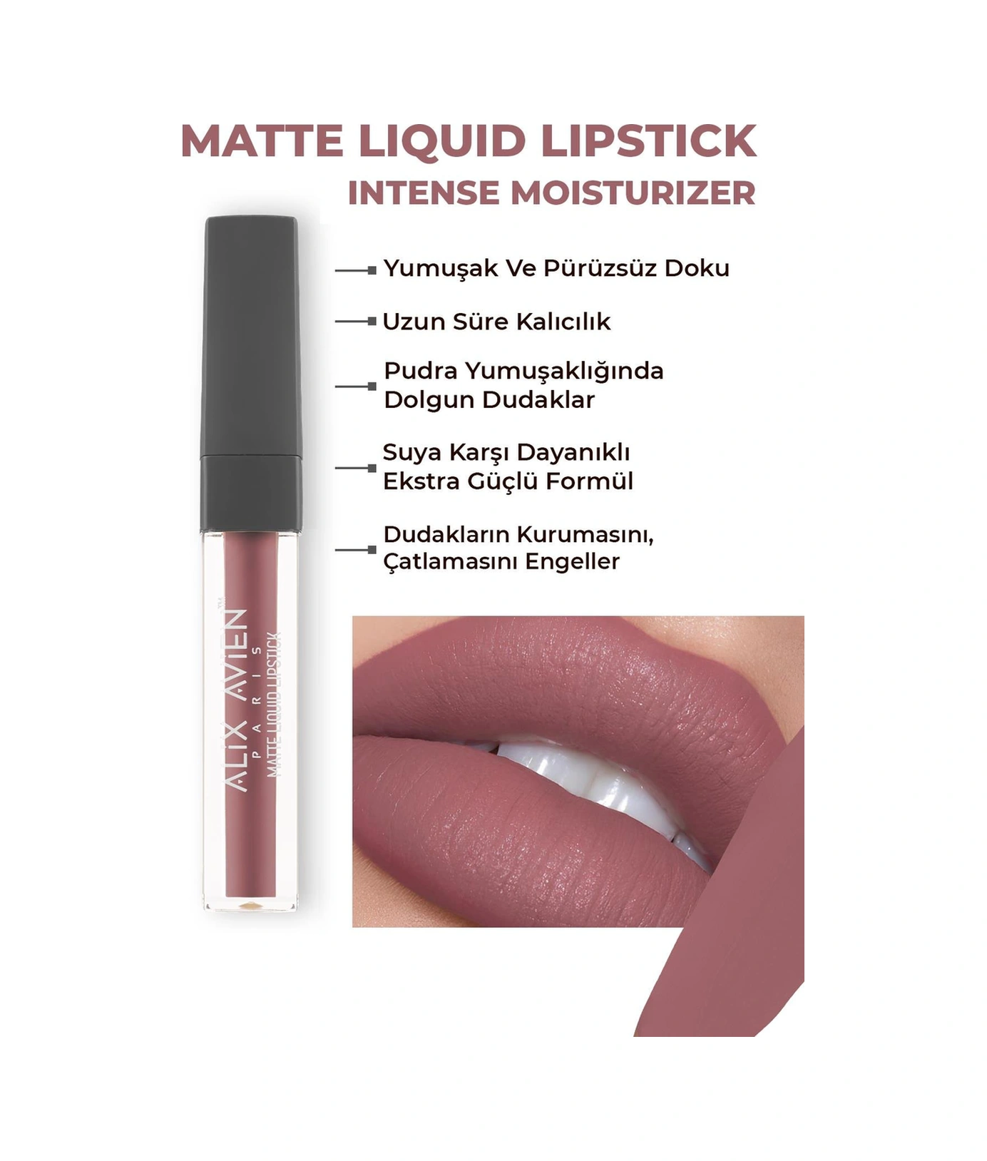 Alix Avien Uzun Süre Kalıcı Kadifemsi Kuruma Yapmayan Mat Likit Ruj 509 Berry