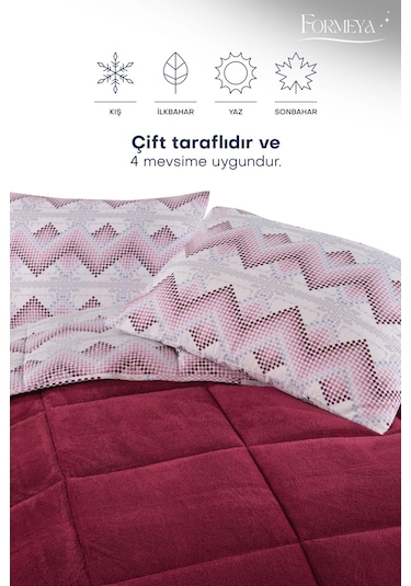 Formeya Bordo Tek Kişilik Wellsoft Yorgan Yastık Kılıflı