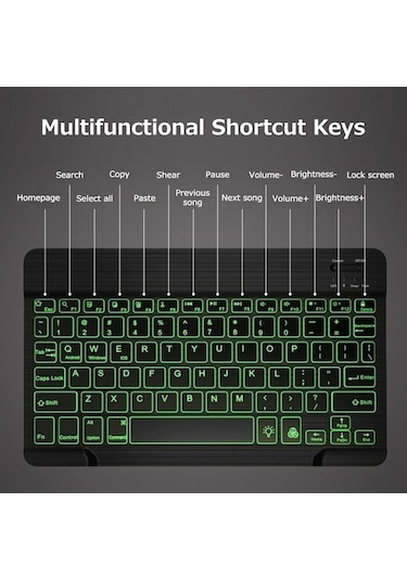 10 İnç Kablosuz Bt Klavye Ultra İnce Şarj Edilebilir Bt Klavye