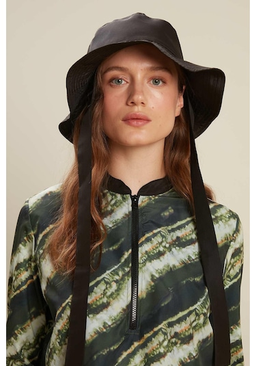 Manuka Bağlamalı Bucket Kadın Şapka - Siyah