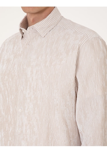 Pierre Cardin Erkek Bej Gömlek Desenli 50307084-vr011 Bej