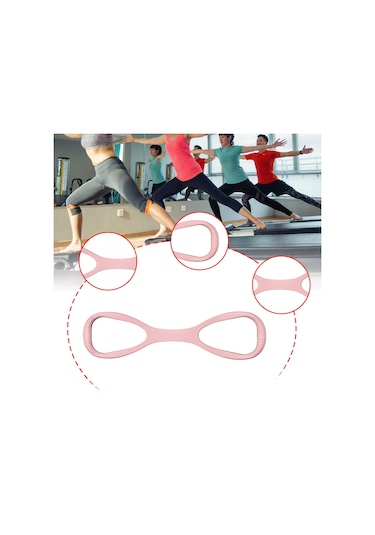 Suntek Şekil 8 Fitness Direnç Bandı Silikon Taşınabilir Egzersiz Pembe