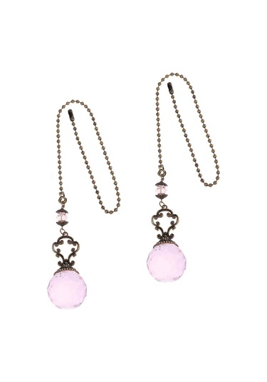 2pcs Fan Fan Işık Asma Zinciri Ev Dekorasyon Araba Trim Crystal Ball Kolye Tavan Fan Çekme Zinciri