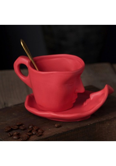 Suntek Yenilikçi İnsan Yüzü Desen Kupa Soyut Sanat 260ml Yeni