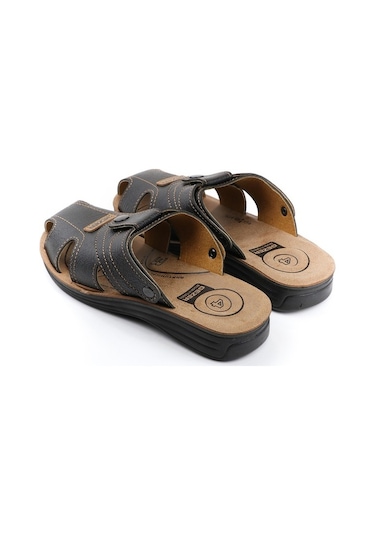 Gezer Yazlık Erkek Çıtçıtlı Ayarlanabilir Terlik-Sandalet (554653081) Siyah