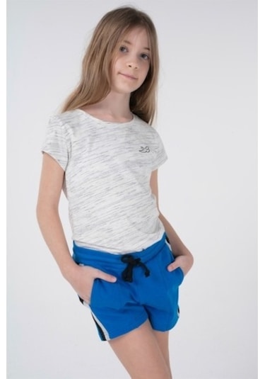 Brz Kids Kız Çocuk Kısa Kollu T-Shirt Ekru