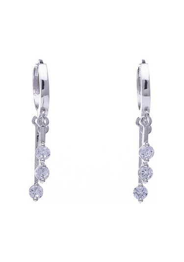 Sallantılı Zirkon Taşlı Shakira Model 925 Ayar Gümüş Kadın küpe