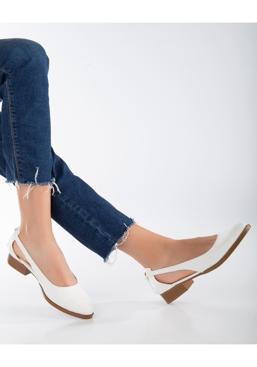 Volpen Cilt Kısa Topuk Ayakkabı Mint Yeşil Beyaz