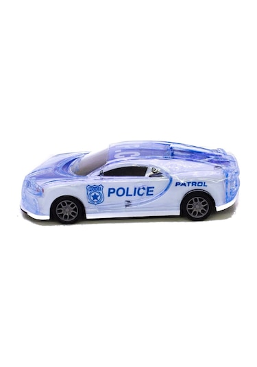 Oyuncak Polis Arabası Bugatti Işıklı Sesli Sürtmeli 15 Cm