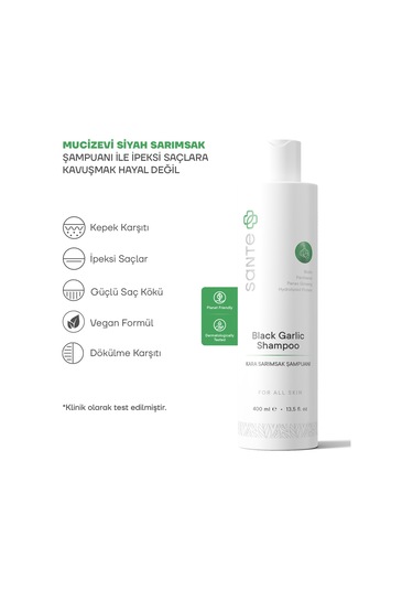 Sante Plus Siyah Sarımsaklı Dökülme Ve Kepek Karşıtı Şampuan 400 ML