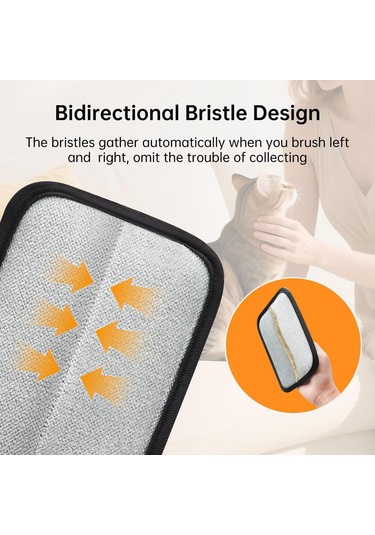 Kangvka İki Yönlü Elektrostatik Evcil Hayvan Tüy Alma Eldiveni - Tekrarlı Kedi Köpek Tüy Temizleme Aracı - Koltuk Döşeme Araç Koltuğu Uygun Siyah