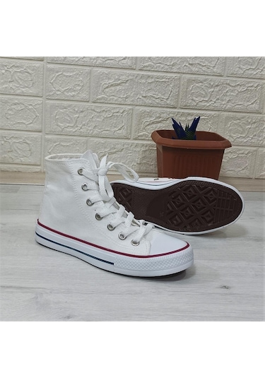 Fiyra 555 Beyaz Uzun Unisex Sneaker Keten Spor Ayakkabı 001