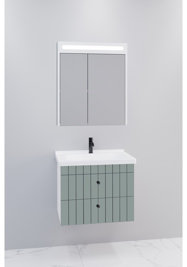 Petit 65 Cm Banyo Dolabı Npl Aynalı Yeşil - Boy Dolap Hariç Yeşil